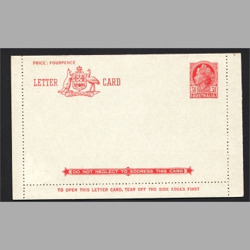 Letter Card LC76 3½d on grey card Mint