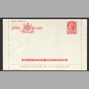 Lettercard LC77 3½d on grey card Admonition inside card MINT